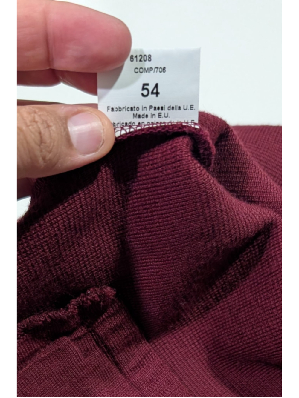 Il Granchio Wool Blend Sweater Vest 54 Burgundy Button Front Knit Waistcoat - Picture 10 of 12